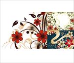 三款时尚花卉花纹矢量素材
