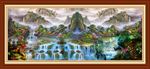 孔雀油画