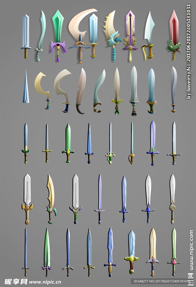 各种游戏刀剑用具矢量素材
