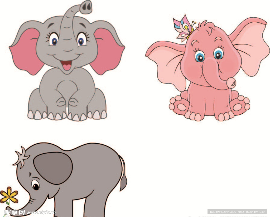 教你画一张可爱的大象简笔画 幼儿简单的卡通画 肉丁儿童网
