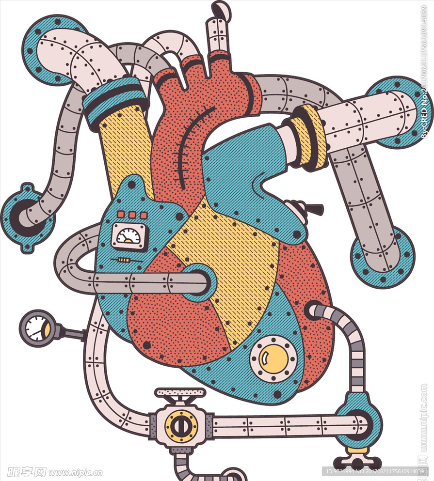 机械心脏矢量图下载