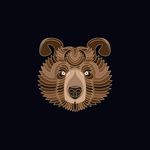 手绘线描熊矢量图下载