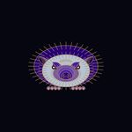 手绘线描刺猬豪猪矢量图下载