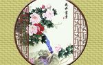 花开富贵牡丹彩雕背景墙
