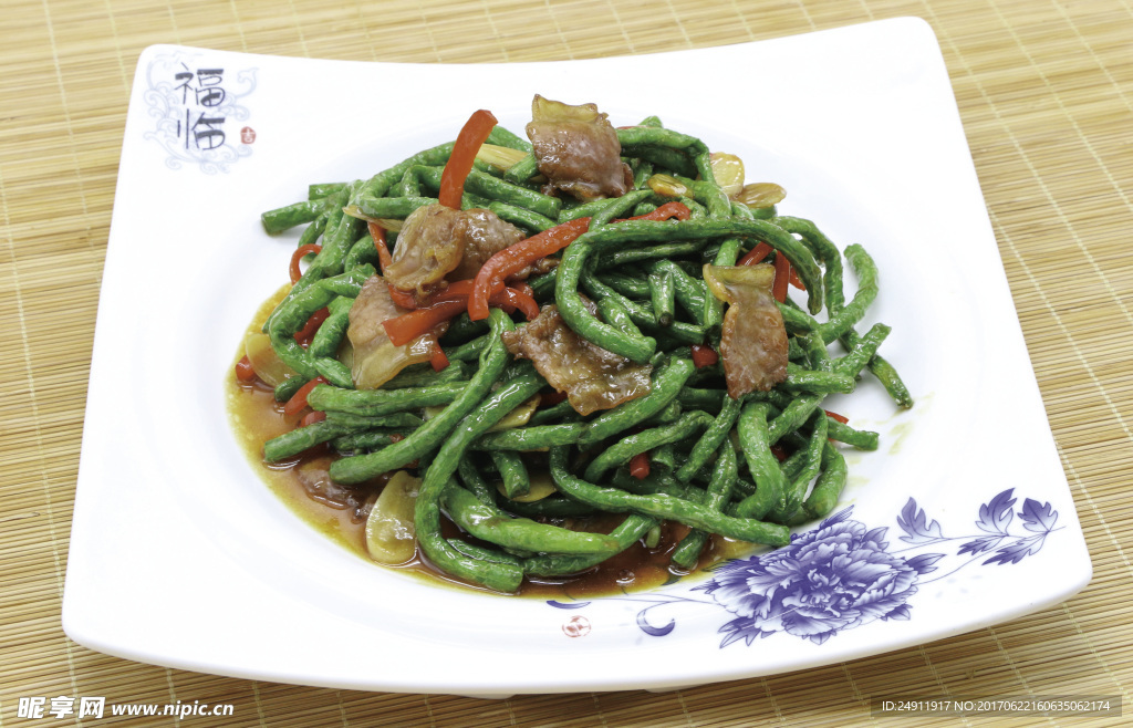 豆角炒肉片