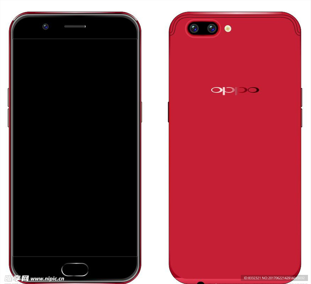 红色oppo  R11矢量