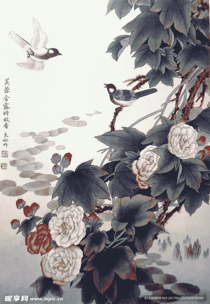 印花  地毯  山水 花鸟 画
