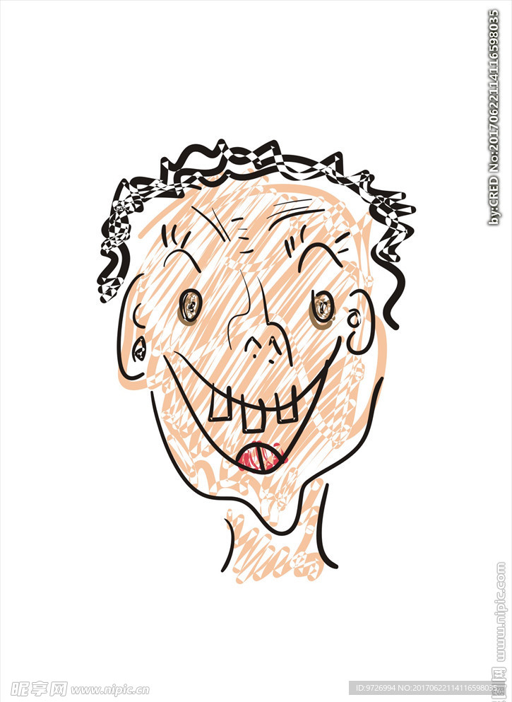 手绘涂鸦人物插画图案