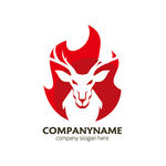 红色抽象羚羊logo矢量素材