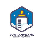 蓝色六边形奶瓶logo矢量素材