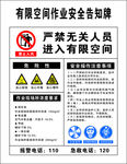 有限空间作业安全告知牌