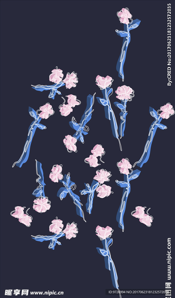 植物花朵花卉底纹矢量图下载