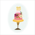 漂亮的手绘生日蛋糕
