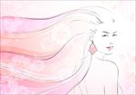 手绘长发飘飘的女性