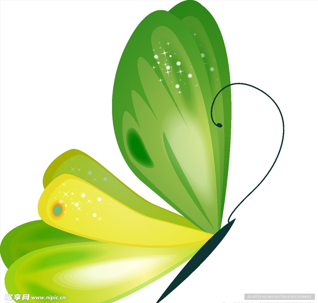 绿色 蝴蝶图片设计元素素材免费下载(图片编号:1633444)-六图网