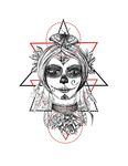恐怖手绘人物插画矢量图下载