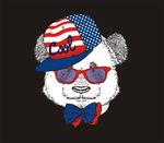 手绘大熊猫印花图案下载