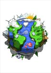 手绘卡通地球矢量图下载