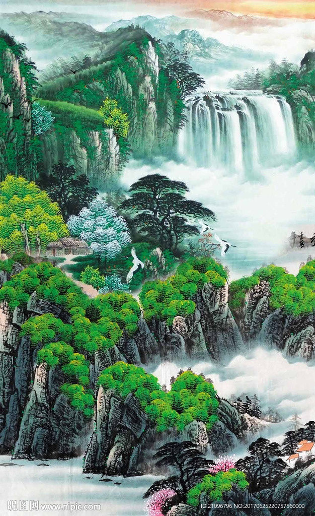 山水国画玄关