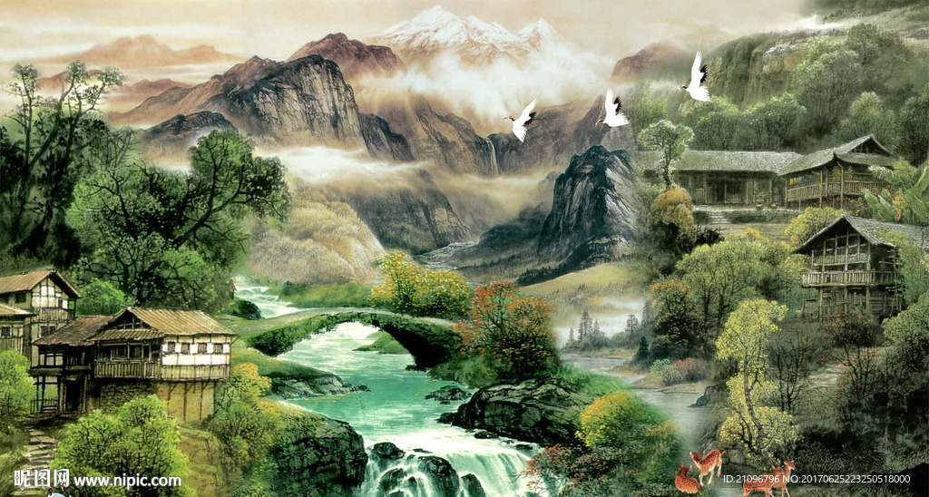 江山如此多娇背景墙