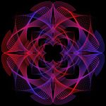 手绘线描对称花纹矢量图下载
