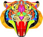 老虎头拼图矢量图