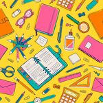 学习用品四方连续底纹