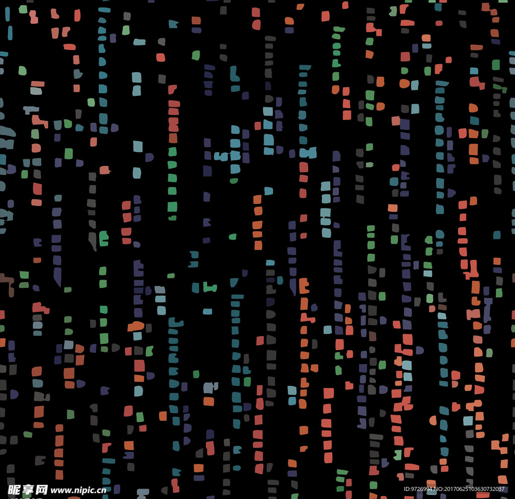 七彩方块不规则图形四方连续底纹