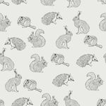 手绘线描小动物底纹