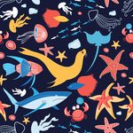 卡通海洋生物矢量图下载