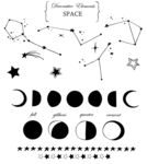 星空星座月食矢量图下载
