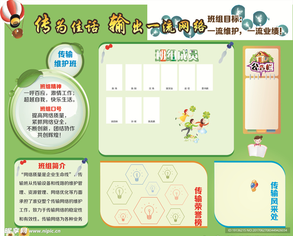 传输班展板文化墙