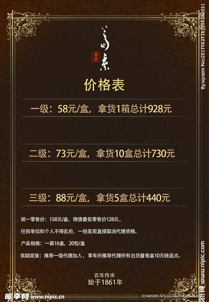 价格表设计