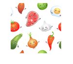食物蔬菜四方连续底纹