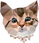 手绘猫头拼图矢量图下载