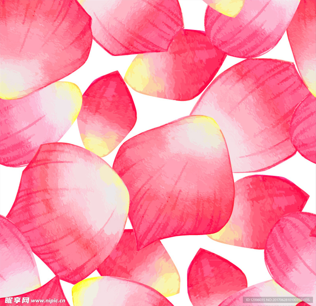 粉红色花瓣无缝背景矢量素材