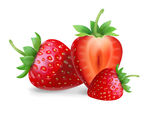 新鲜红草莓矢量