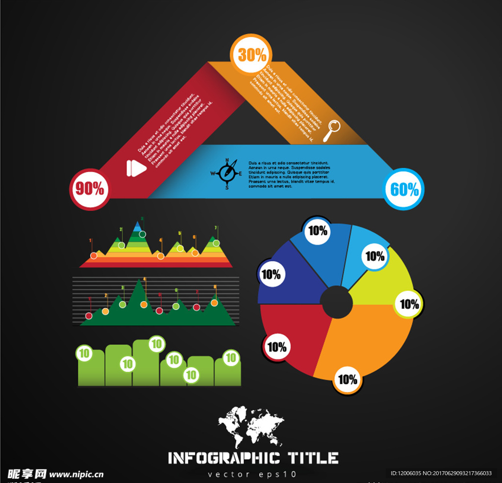 多彩创意信息图表矢量素材