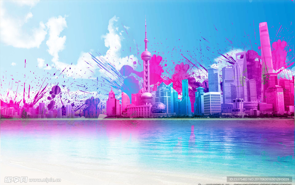 上海外滩渐变图