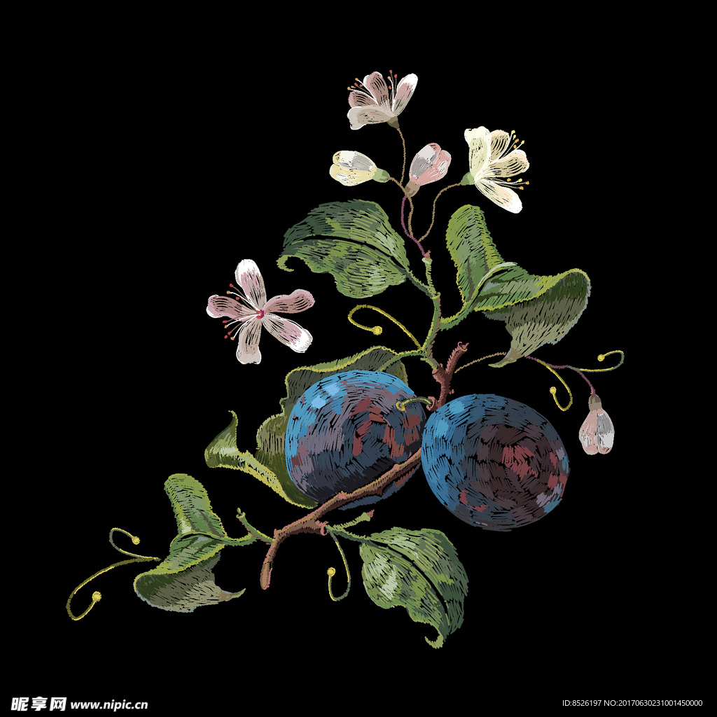 唯美绣花图片