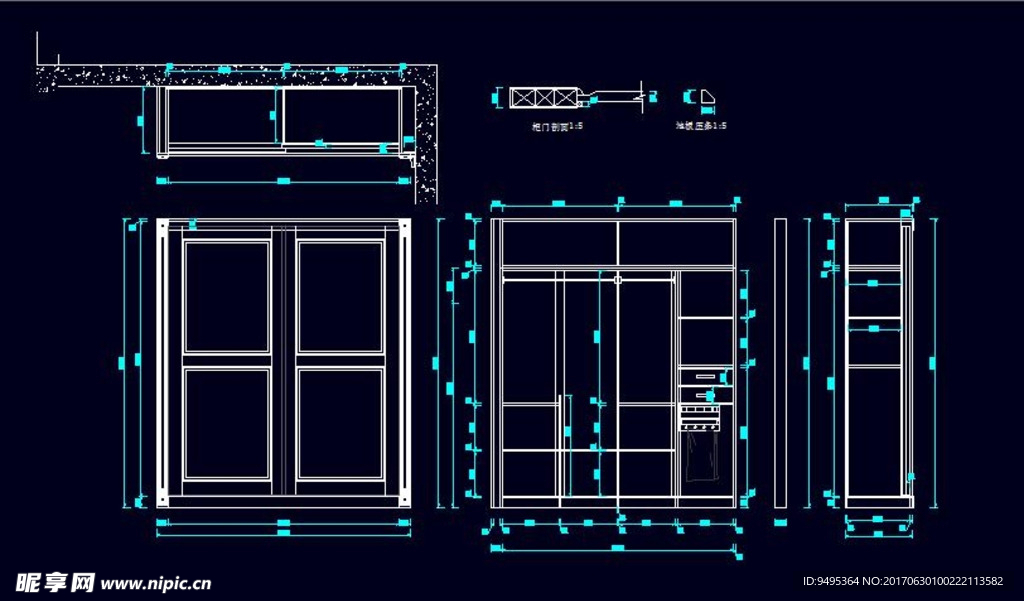 CAD衣柜源文件（一字型）