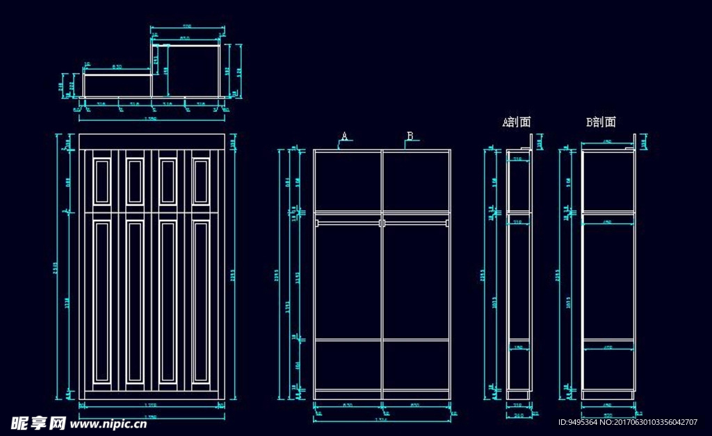 CAD衣柜源文件（一字型）