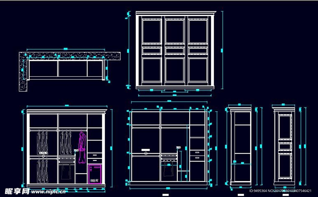 CAD衣柜源文件（一字型）