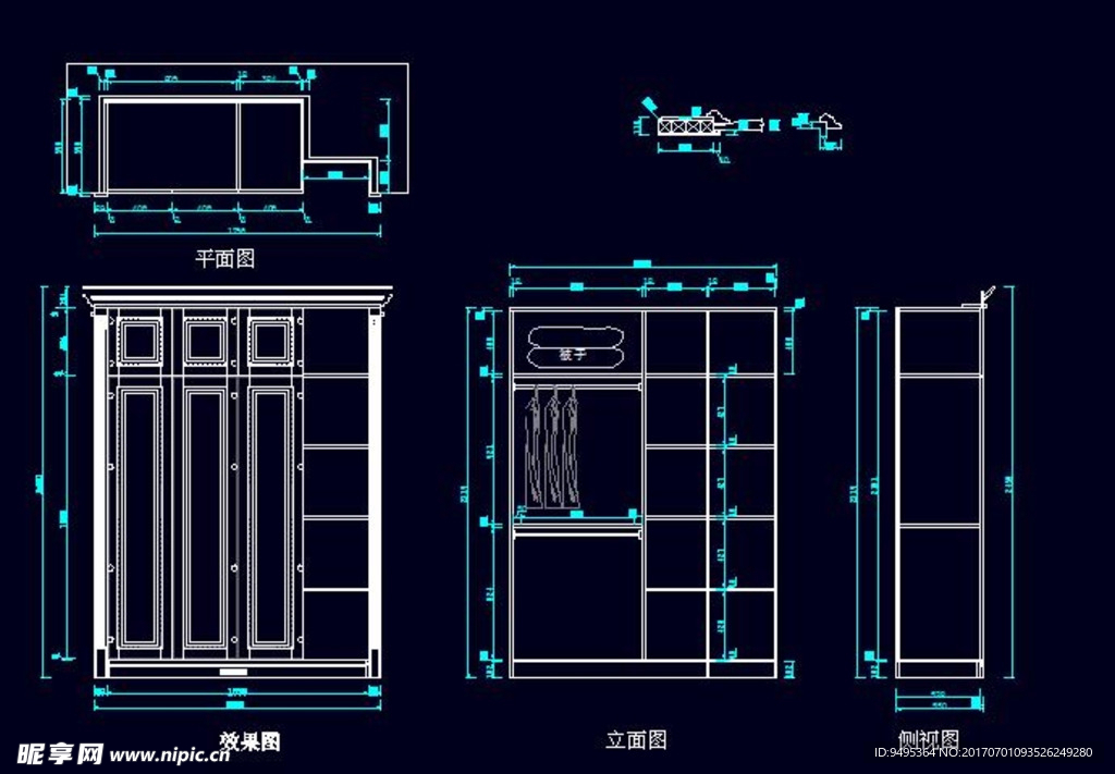 CAD衣柜源文件（一字型）