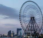 城市摩天轮背景图