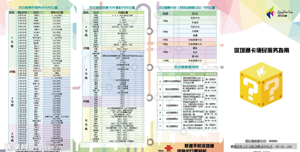 深圳地铁站点宣传四折页