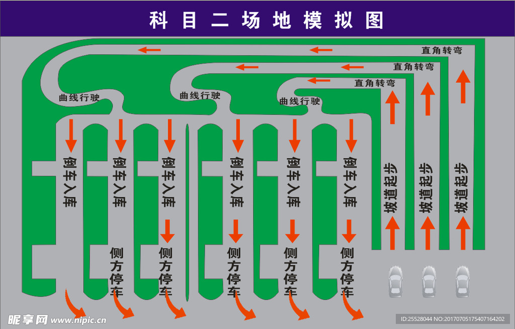 河源科目二考试线路图