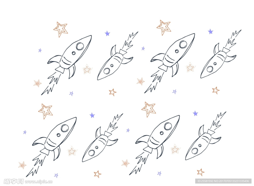 儿童卡通宇宙图案