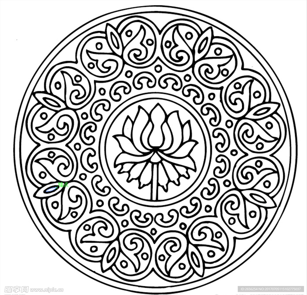 中国百花纹样团花7