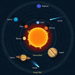 太阳系星球分部科学信息矢量素材
